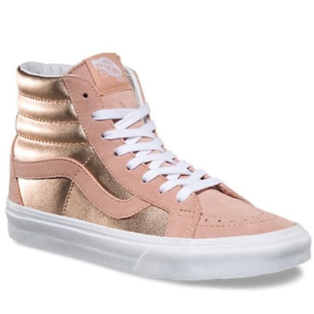 Vans High Top Rose Gold Metallic Skater Shoes